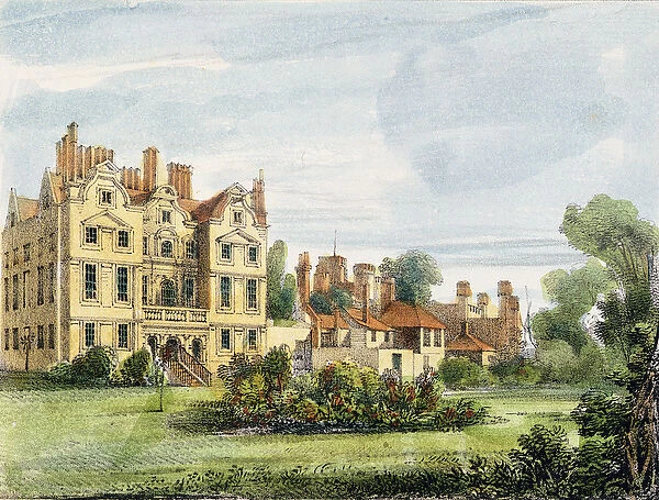 North Front, Old Palace, from the Queens Garden, plate 5 from Kew Gardens