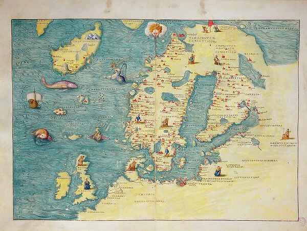 Northern Europe, from an Atlas of the World in 33 maps, Venice, 1st September 1553