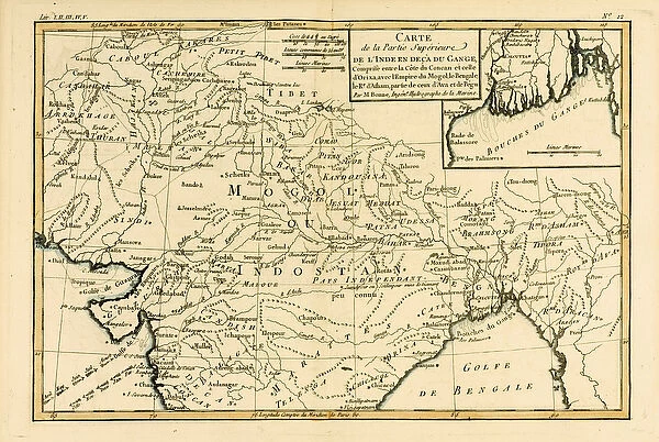 Northern India, from Atlas de Toutes les Parties Connues du Globe Terrestre