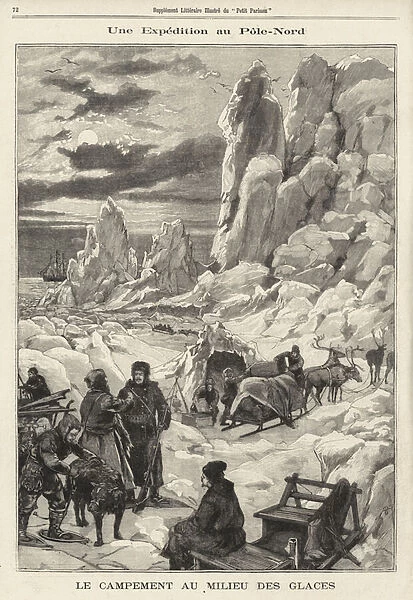 Norwegian explorer Fridtjof Nansens expedition to the North Pole, 1896 (engraving)