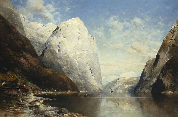 A Norweigan Fjord, 1891 (oil on canvas)