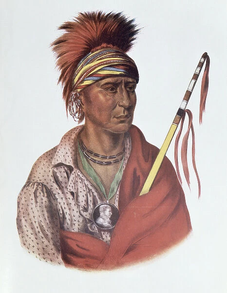 Notchimine or No Heart, an Iowa Chief, 1837, illustration from The Indian Tribes