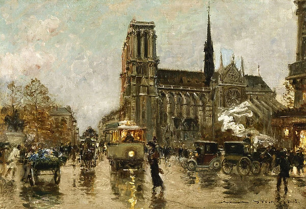 Notre Dame, Paris, (oil on canvas)