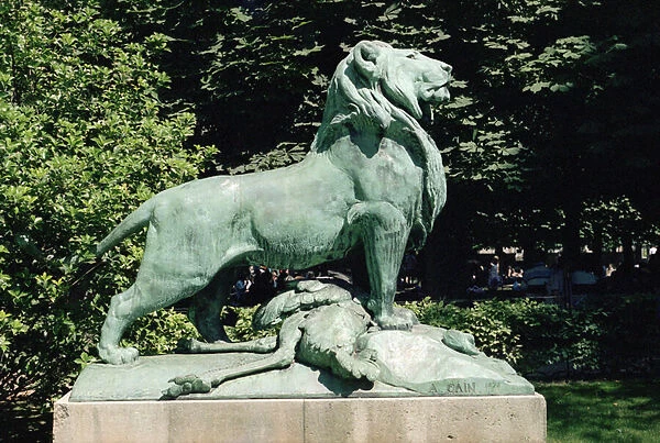 Nubian lion and his prey, 1870 (bronze) (see also 252666 and 252667)