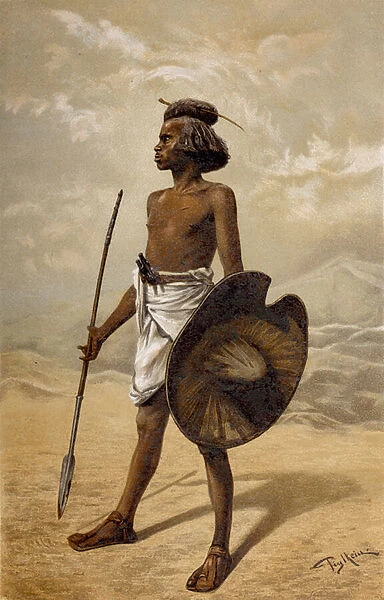 A Nubian warrior, from The History of Mankind, Vol. III, by Prof