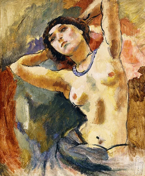Nude (Brunette with Blue Necklace); Nu (La Brune au Collier Bleu), 1922 (oil on canvas)