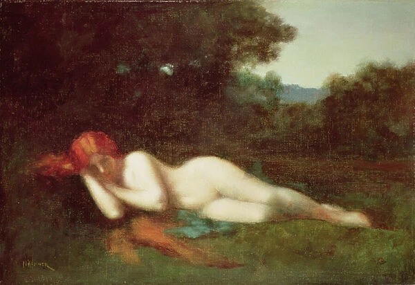 Nude lying down (oil on canvas)