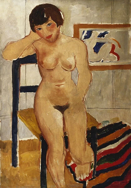 Nude with a Striped Rug, Meraud Guinness, 1928 (oil on canvas)