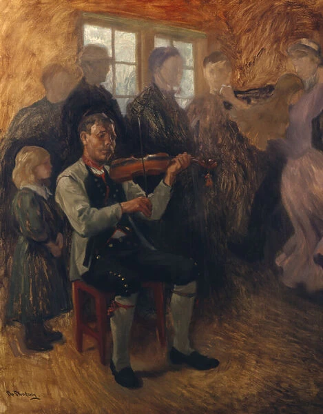 A Numedals fiddler (study) (oil on canvas)