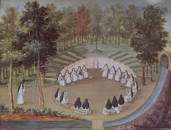 Nuns Meeting in Solitude, from L Abbaye de Port-Royal, c