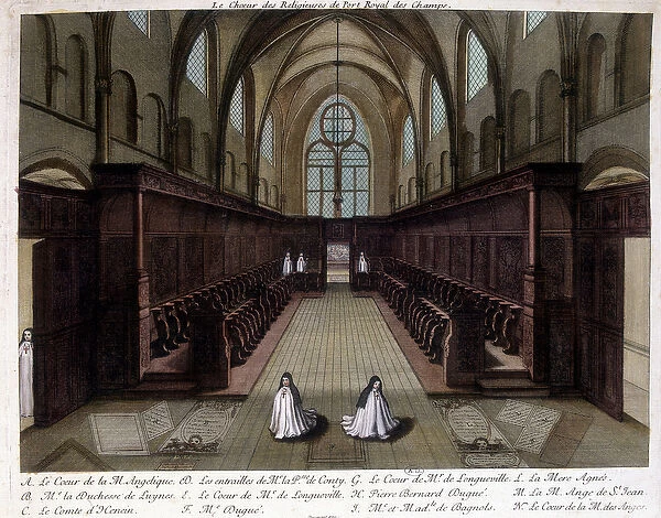 Two nuns praying at the abbey of Port Royal des Champs (Port-Royal-des-Champs)
