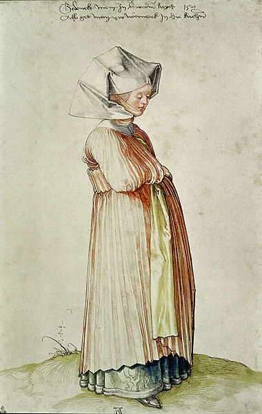 Nuremberg woman, watercolour