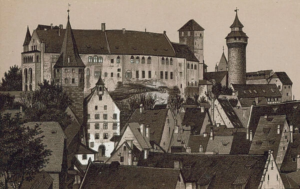 Nurnberg  /  Nuremberg: Burg Sudseite (litho)