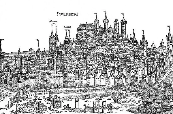 Nurnburg view in the 15th century