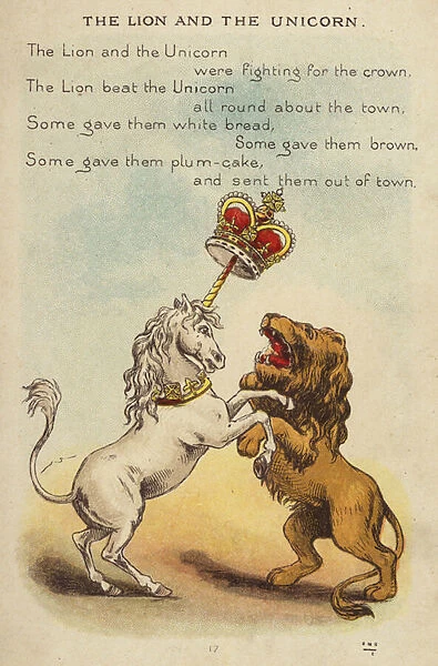 Nursery rhyme: The Lion And The Unicorn (chromolitho)