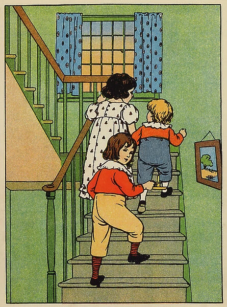 Up the Nursery Stairs (colour litho)