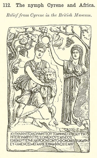 The nymph Cyrene and Africa (engraving)