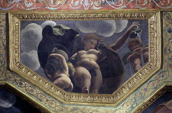 A nymph. Fresco by Giulio Pippi de Jannuzzi known as Giulio Romano (Julius Romano) (1492 / 1499-1546) 1528 Hall of Eros (Love) and Psyche. Palazzo del Te, Mantua (Mantova)