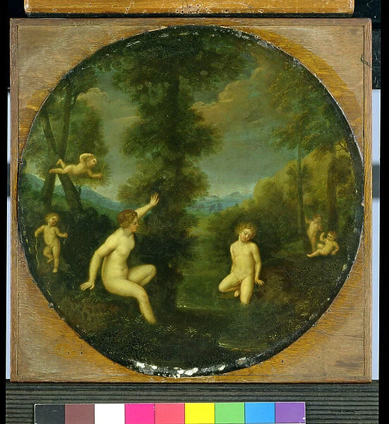 The Nymph Salmacis and the Hermaphrodite (oil on copper)