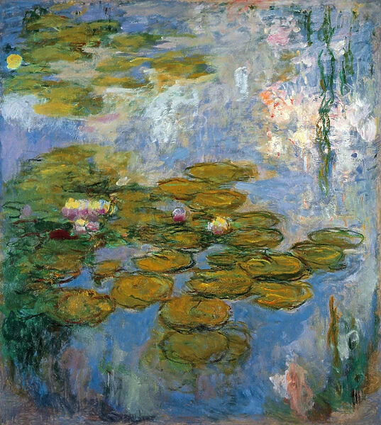 'Nympheas'- bassin aux nenuphars a Giverny - Peinture de Claude Monet (1840-1926), huile sur toile, 1916-1919, 200 x 180 cm - (Water Lilies, Oil on canvas by Claude Monet) - Fondation Beyeler, Bale