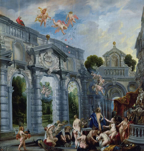 Nymphs at the Fountain of Love, c. 1630 (oil on canvas backed by panel)