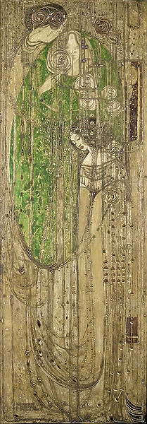 O Ye All Ye That Walk in Willow Wood, 1903 (painted gesso with twine & coloured beads)