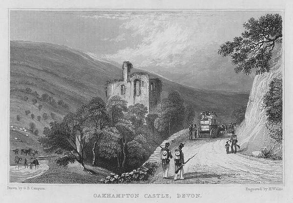 Oakhampton Castle, Devon (engraving)