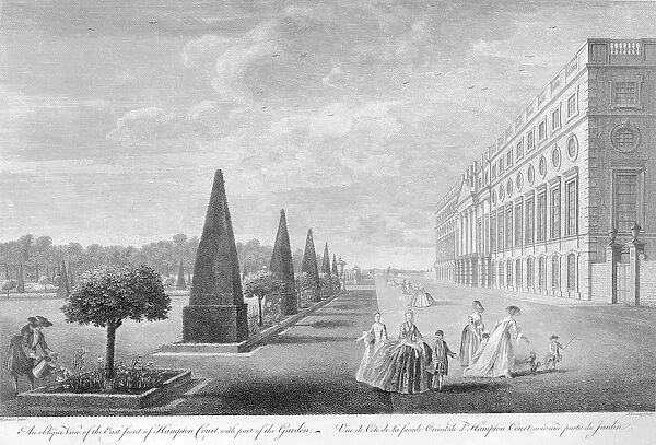 An Oblique View of the East Front of Hampton Court with part of the Garden, c. 1744
