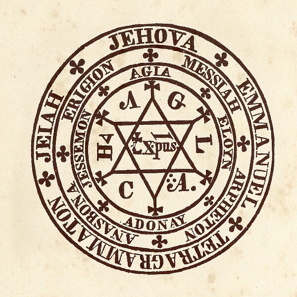 Occult sciences: magic circle. Schema from 'De Occulta Philosophia '