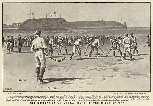 The Occupation of Canea, Sport in the Midst of War (litho)