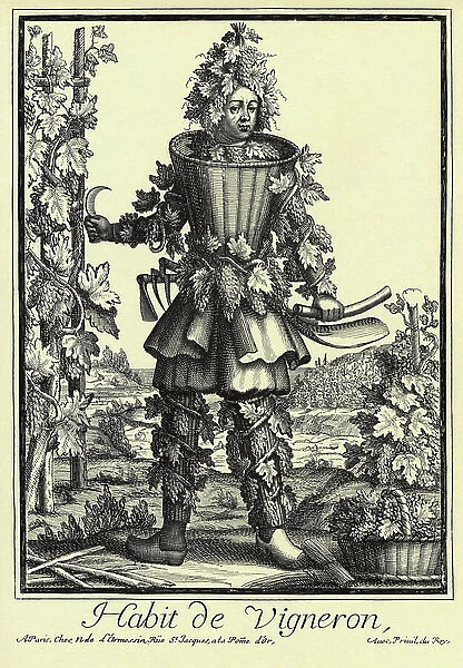 Occupation: the garment of a winemaker, cultivator of the vine (engraving)