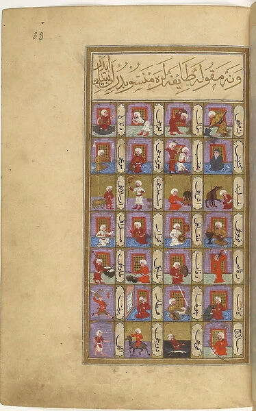 Occupations connected with the seven planets, illustration from Seyyid Mohammed ibn Emir Hasan