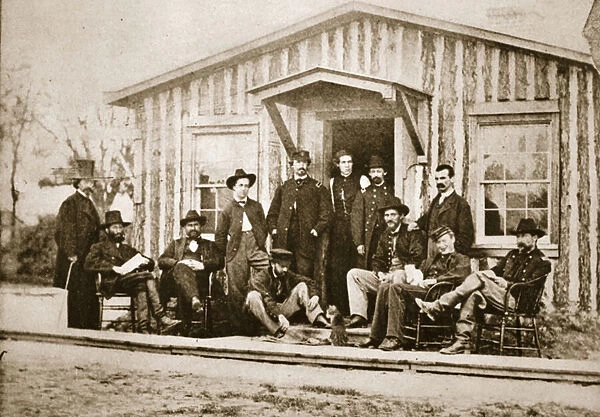 Officers of Grants staff, City Point, Virginia, 1864 (b  /  w photo)