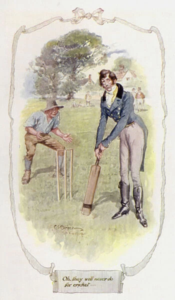 Oh! they will never do for cricket (colour litho)
