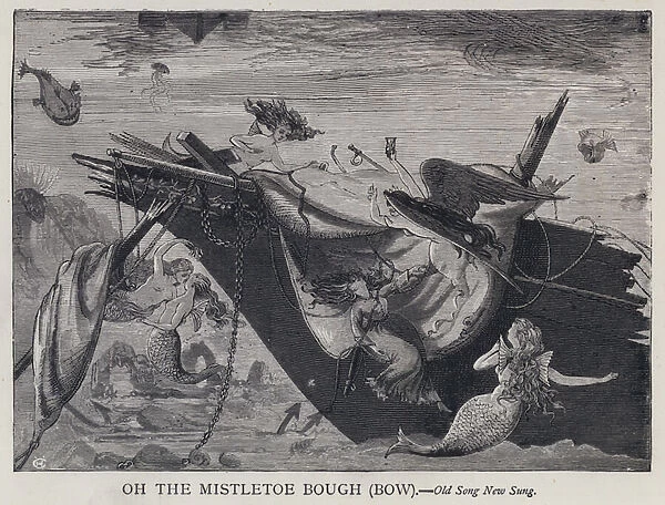 Oh the Mistletoe Bough (Bow) - Old Song New Song (engraving)
