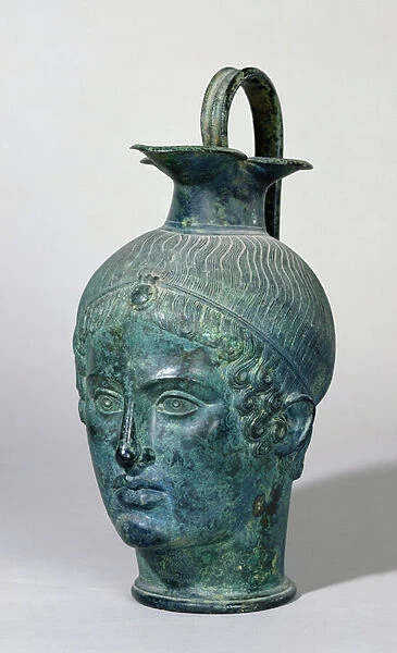 Oinochoe in the form of the head of a young man, known as the Tete de Gabies, c