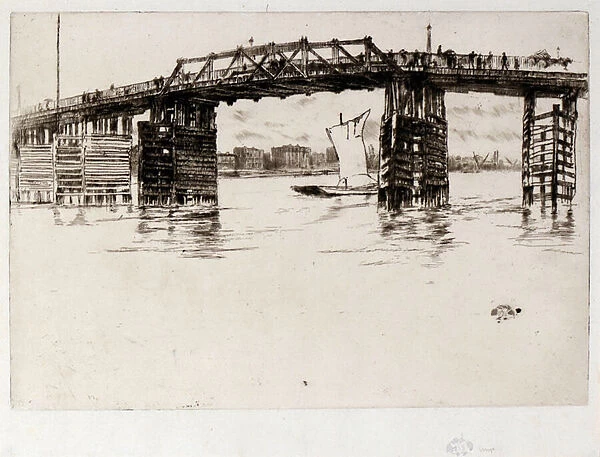 Old Battersea Bridge, 1879 (etching)