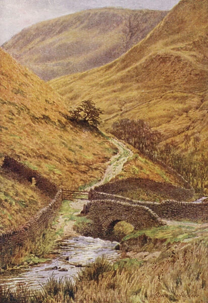 The Old Bridge at the Foot of Jacobs Ladder (colour litho)