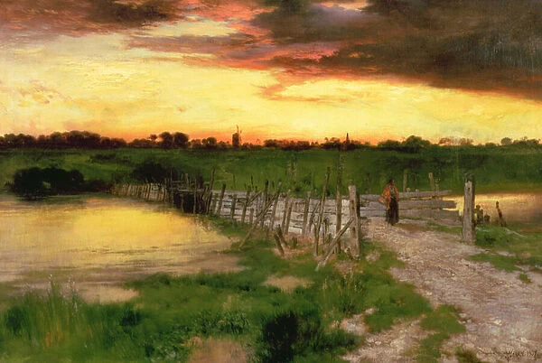 The Old Bridge Over Hook Pond, 1907 (oil on canvas)