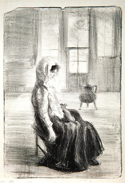 In the Old Chapel, 1909 (litho)