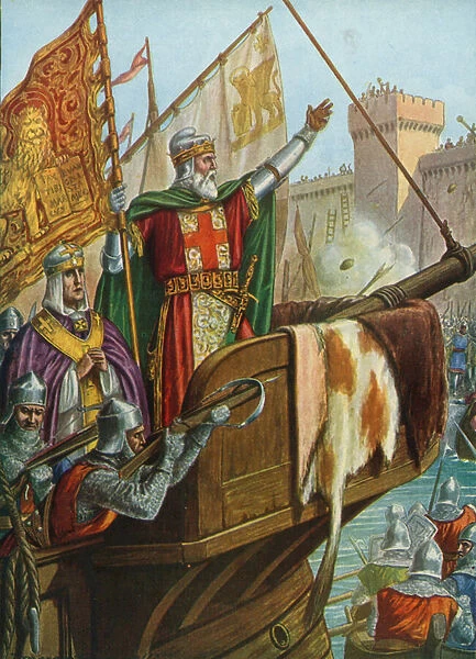 The old Doge Enrico Dandolo sacking Constantinople, 1204