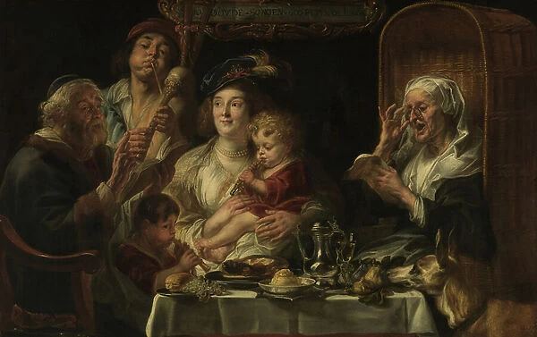 The Old Folks Sing, the Young Folks Chirp, 1638 (oil on canvas)