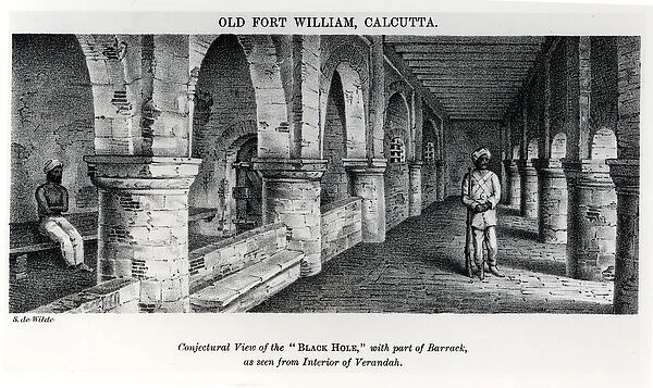Old Fort William, Calcutta, with a Conjectural View of the Black Hole
