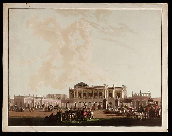 Old Government House from the Views of Calcutta, 1788 (aquatint, ink & w  /  c on paper)