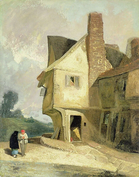 The Old House at St. Albans, c. 1806 (oil on millboard laid on panel)