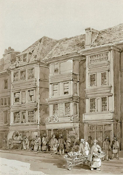 Old Houses in Aldersgate Street (w  /  c on paper)