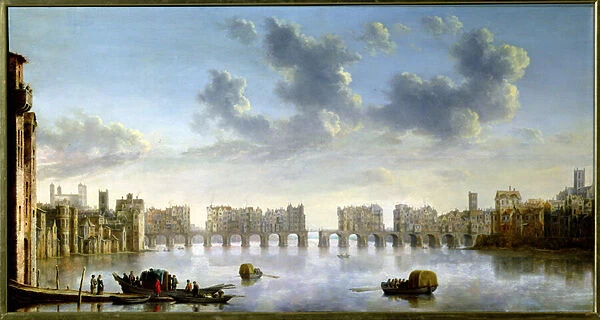 Old London Bridge (oil), c. 1630