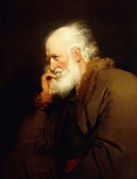 An Old Man, half-length, in a Brown Fur-lined Coat, (oil on canvas)