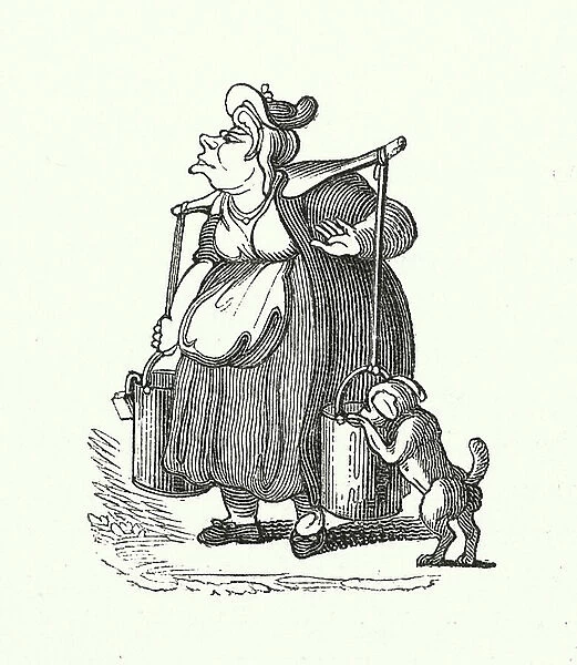 Old milk maid (engraving)