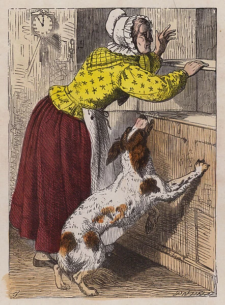 Old Mother Hubbard (coloured engraving)